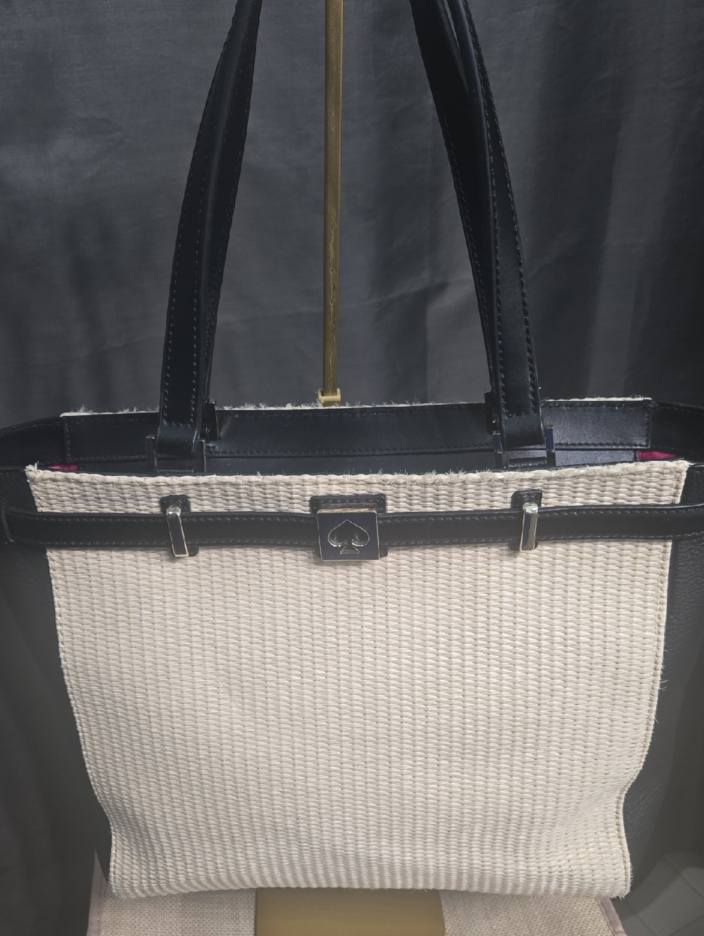 kate spade Black and Cream Woven Tote